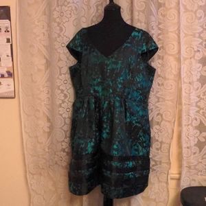 Green and black dress